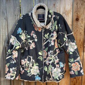 Johnny Was Multicolor Floral Teddy Jacket